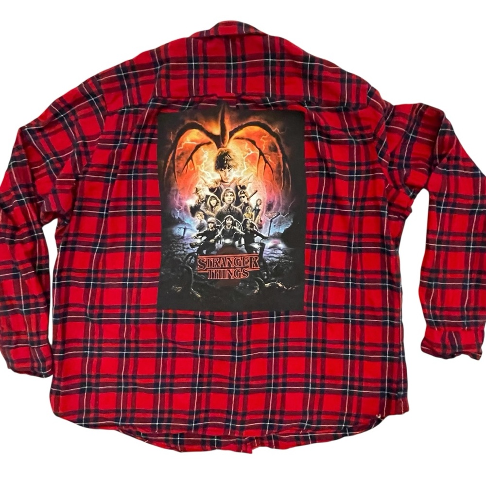 Upcycled Stranger Things Red Plaid Shirt